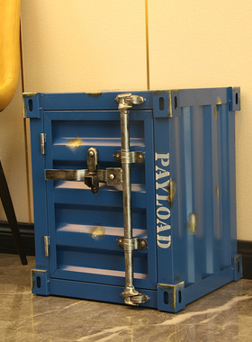 工业风集装箱模型备餐柜复古铁艺储物柜酒柜收纳衣帽柜落地摆件