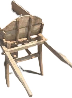 老木车民俗老物件农村老式独轮车旧手推车农耕农家院摆件老旧农具