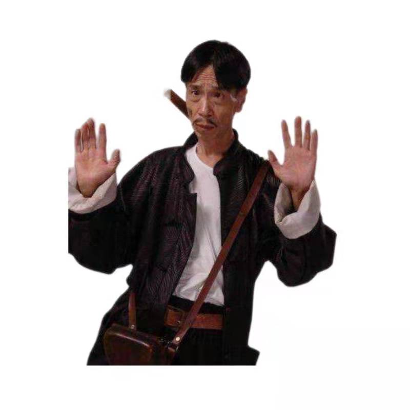 假发男短发中分刘海逼真短直发日常发套表演汉奸假发民国男士短发 - 图0