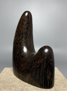 古玩珍藏老牛角牛角双尖纯手工雕刻摆件纹路清晰可见老物件