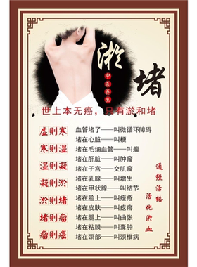 背部刮痧图艾针灸人体经络五脏六腑背部反射图美容院海报挂画