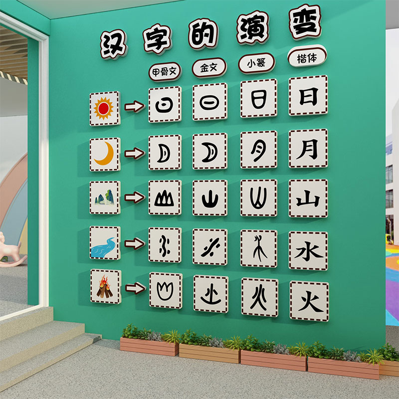 书法教室布置装饰修环创培训班机构墙面贴硬笔画文化方块工作练字 - 图2