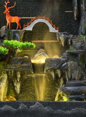 庭院水幕a墙流水屏风玄关落地摆件公司酒店乔迁招财风水轮鱼缸景