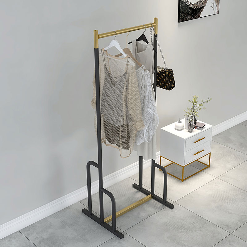 衣帽架落地卧室挂衣架简易家用衣服收纳阳台晒晾衣架子单杆式折叠 - 图2