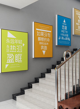 办公室墙面装饰房产中介门店布置贴财务挂画公司企业文化励志标语