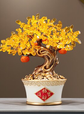 新中式事事如意招财发财树桌面摆件客厅店铺开业送礼家居摆件礼品