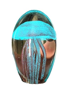 淄博琉璃水母夜光荧水母家居摆件创意创I意渐变可爱手工装饰节礼