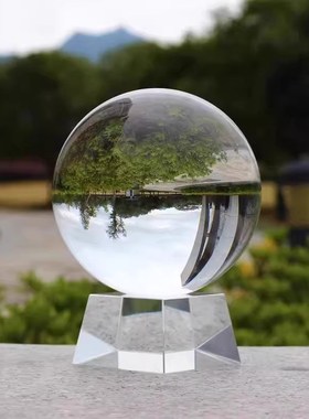 白水晶球摆件玄关客厅书房办公室轻奢装饰K送领导乔迁开业高档礼