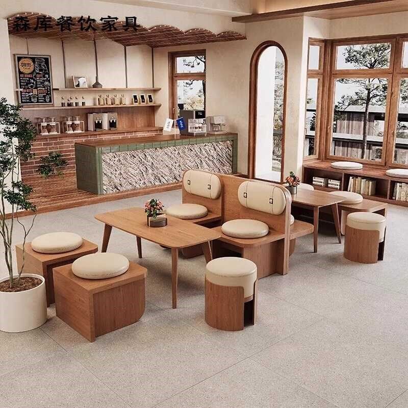 卡座沙发奶茶店桌椅组合咖啡厅餐桌商用酒吧餐饮茶楼靠墙实木座椅,淘宝优惠券,粉丝福利购,淘宝优惠卷