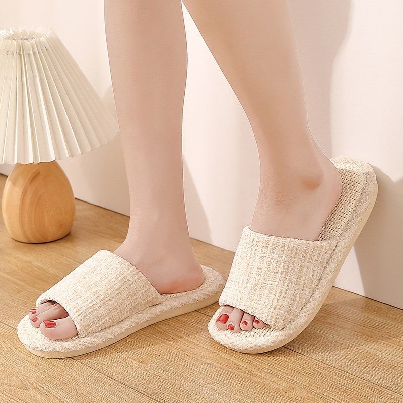 透气吸汗亚麻拖鞋女款2025春天新款家居防滑厚底四季棉麻男士软底,淘宝优惠券,粉丝福利购,淘宝优惠卷