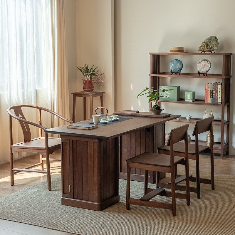 有堂实木茶桌椅装新办公室岩板茶桌客厅大板茶台,淘宝优惠券,粉丝福利购,淘宝优惠卷