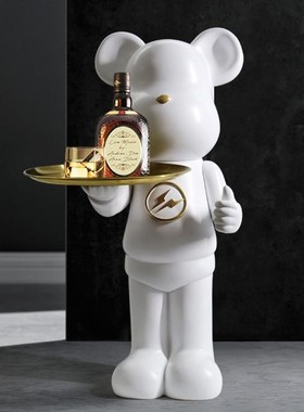 客厅电视柜两边沙发旁边的大型大号感玄关落地托盘装饰品摆件