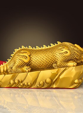 黄铜蚣蝮吸水兽铜摆件家居玄关客厅电视柜M摆放避水神兽龙生九子