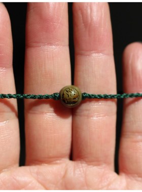 超细手绳绿色生肖兔手链十二生肖绿檀木属相牛虎龙蛇马羊猴鸡狗猪