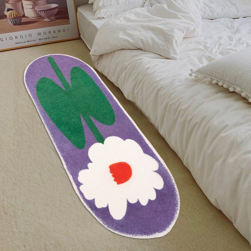 网红床边毯卧室长条小花床边毯家用少女可爱房间沙发地垫防滑耐脏,淘宝优惠券,粉丝福利购,淘宝优惠卷