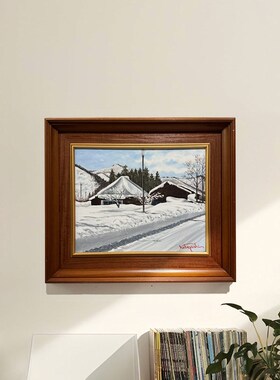 伽罗生活中古手绘油画高级肌理感静物风景客厅装饰挂画玄关背景墙