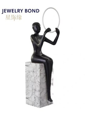 星饰缘迎宾人物雕塑落地灯人形家居展厅样品屋展示中心酒店软装大