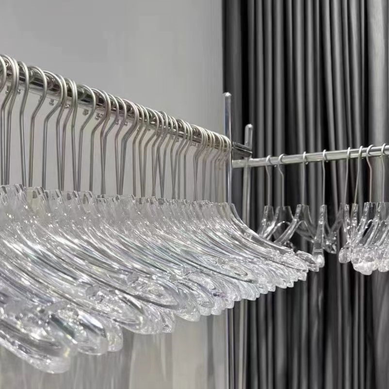 透明衣架ins仿亚克力衣服挂服装店水晶衣服架女装童装男装衣撑子 - 图0