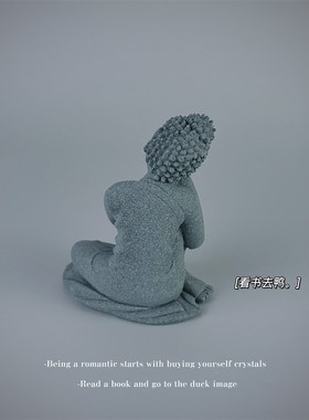 「闲着无聊就静一静」小沉思佛 摆件装饰微景观造景佛像砂岩摆件