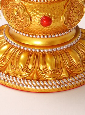 手摇转金轮底座转筒八吉祥转金筒家用藏族转动轮底托莲花底座摆件