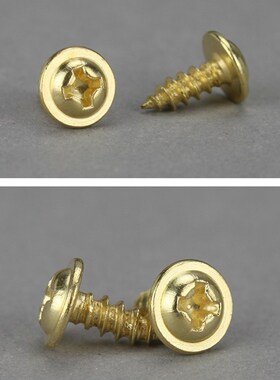 镀铜带垫螺丝金色圆头/PWA盘头自攻螺丝钉自带垫螺丝 M3*8*10*12