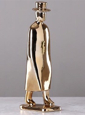 创意人物摆件样板房美式软装饰品工艺客厅家居客厅设计师摆设轻奢