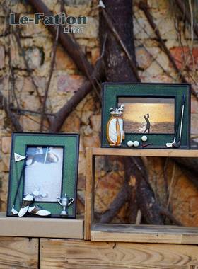 高尔夫球包创意生日纪念工艺礼品小礼物装饰奖品摆件摆台相片框架