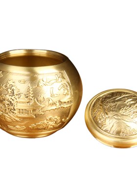 铜茶叶罐 茶叶罐便携式茶叶盒 百福铜茶叶罐