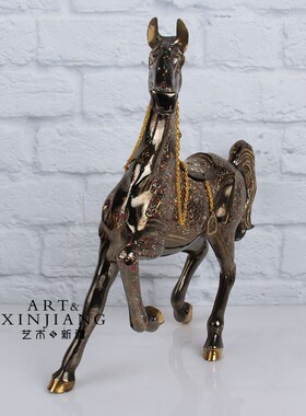 铜马摆件纯黄铜家居装饰客厅摆设桌面工艺品马到成功巴基斯坦铜器