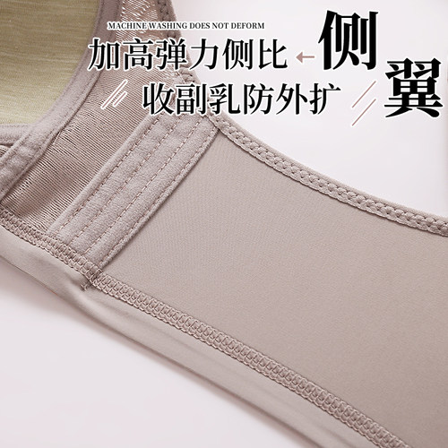 2件装无钢圈蕾丝文胸女中老年薄款透气聚拢收副乳防下垂 - 图1