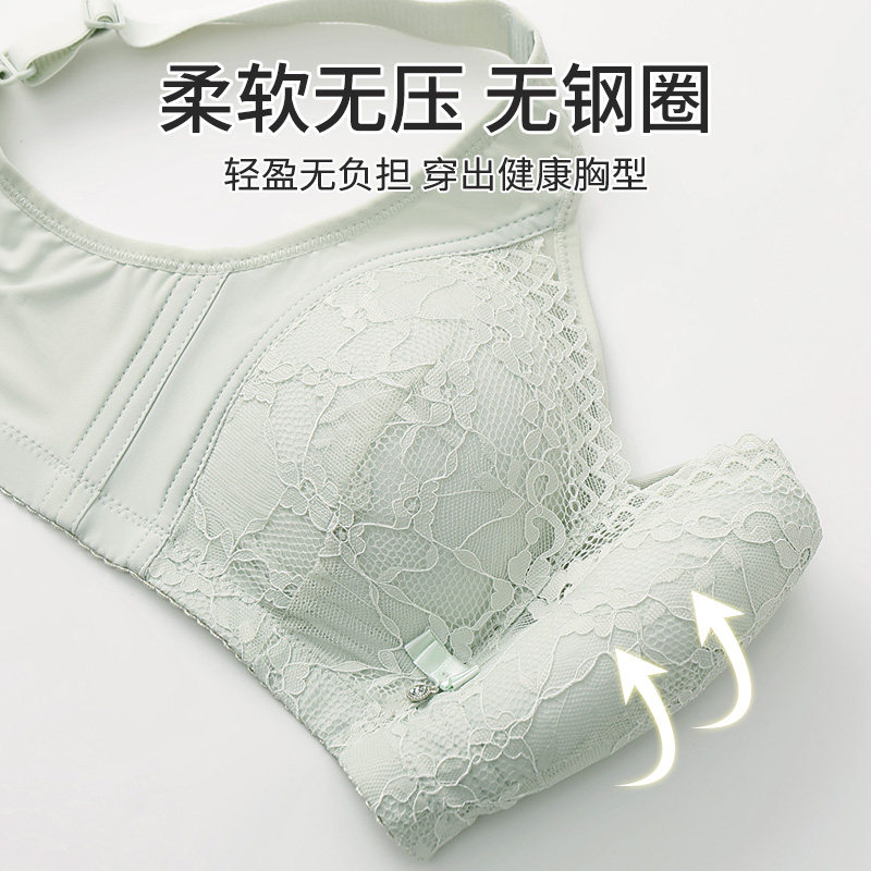 2件装大码蕾丝无钢圈文胸女薄款聚拢防下垂大胸显小固定杯内衣,淘宝优惠券,粉丝福利购,淘宝优惠卷