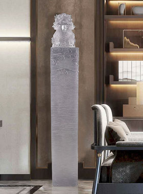 麒麟落地电视柜玄关现代工艺品装饰品入户招财纳福