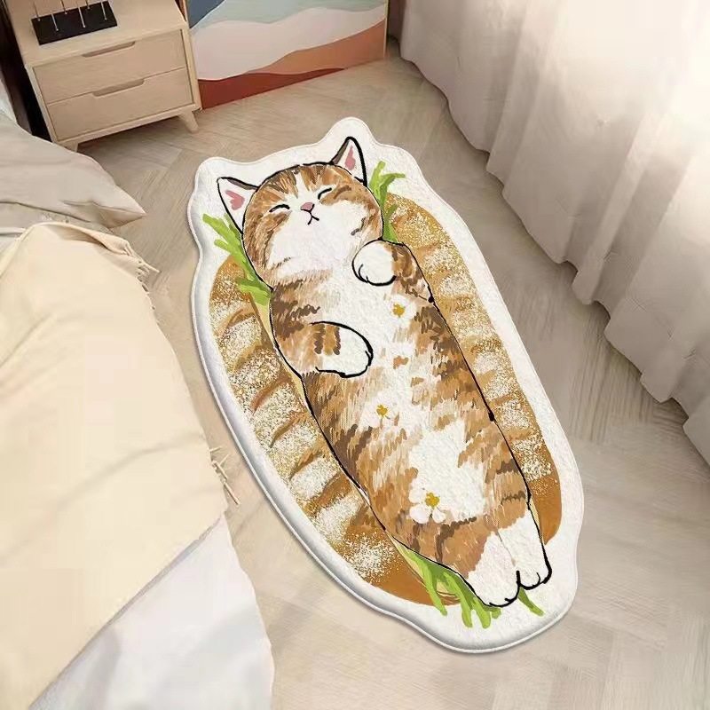 Girl Cartoon Love Carpet Bedroom Living Room Children's Room Bedside Crawling Bed Front Thick Washed Floor Mat