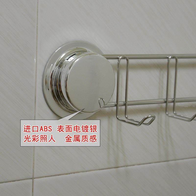 嘉宝 连钩吸盘毛巾挂架不锈钢 免打孔浴室挂钩 毛巾杆卫生间免钉 - 图2
