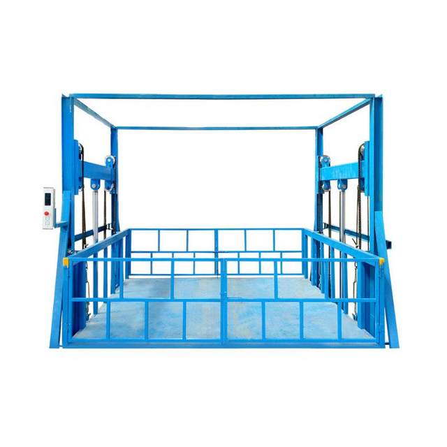 Hydraulic lifting freight elevator warehouse workshop fixed lifting platform manufacturer industrial storage rail-type lifting freight elevator