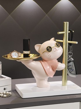 招财猫入户门口鞋柜钥匙收纳玄关摆件客厅装饰品乔迁新居搬家礼物