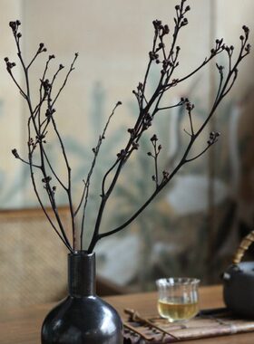 大相莲花小花瓶插花 陶瓷摆件 禅意中式复古 家居客厅茶室装饰品