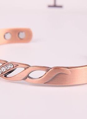 磁性红铜纯铜镂空磁石手镯