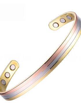 磁性热销三红铜Lucky条纹色手镯