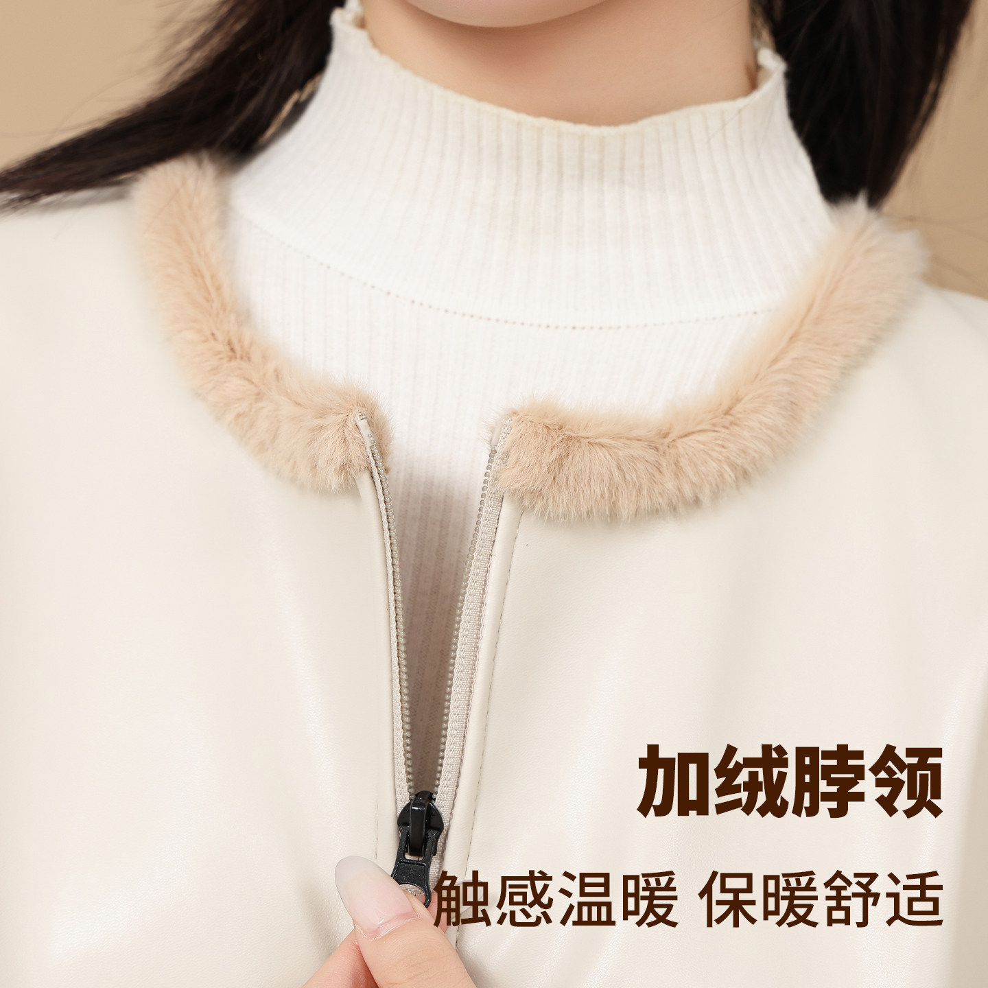 加绒罩衣软皮防水外套女时尚家用厨房保暖长袖围裙防污工作服秋冬,淘宝优惠券,粉丝福利购,淘宝优惠卷