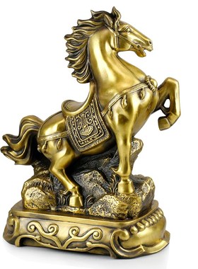 十二生肖马d摆件纯铜大型家居摆设 铜马摆件办公室 马装饰摆件客