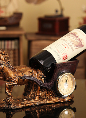 创意红酒架摆件 欧式酒柜装饰品客厅F摆设现代葡萄酒架 工艺品复