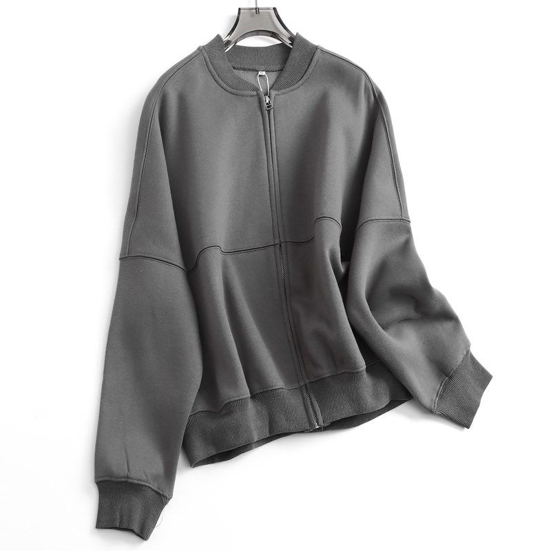 纯色宽松立领拉链开衫长袖运动风女卫衣阔腿休闲裤女两件套装N074,淘宝优惠券,粉丝福利购,淘宝优惠卷