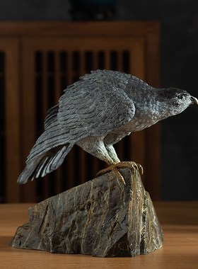 铜老鹰摆件仿石雕工艺品家居客厅玄关酒柜办公室桌面摆件开业礼物