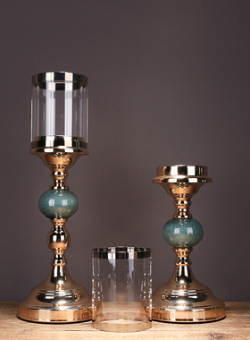 新中式陶瓷烛台家居饰品餐桌摆件浪漫烛光晚餐道具装饰蜡烛台酒柜