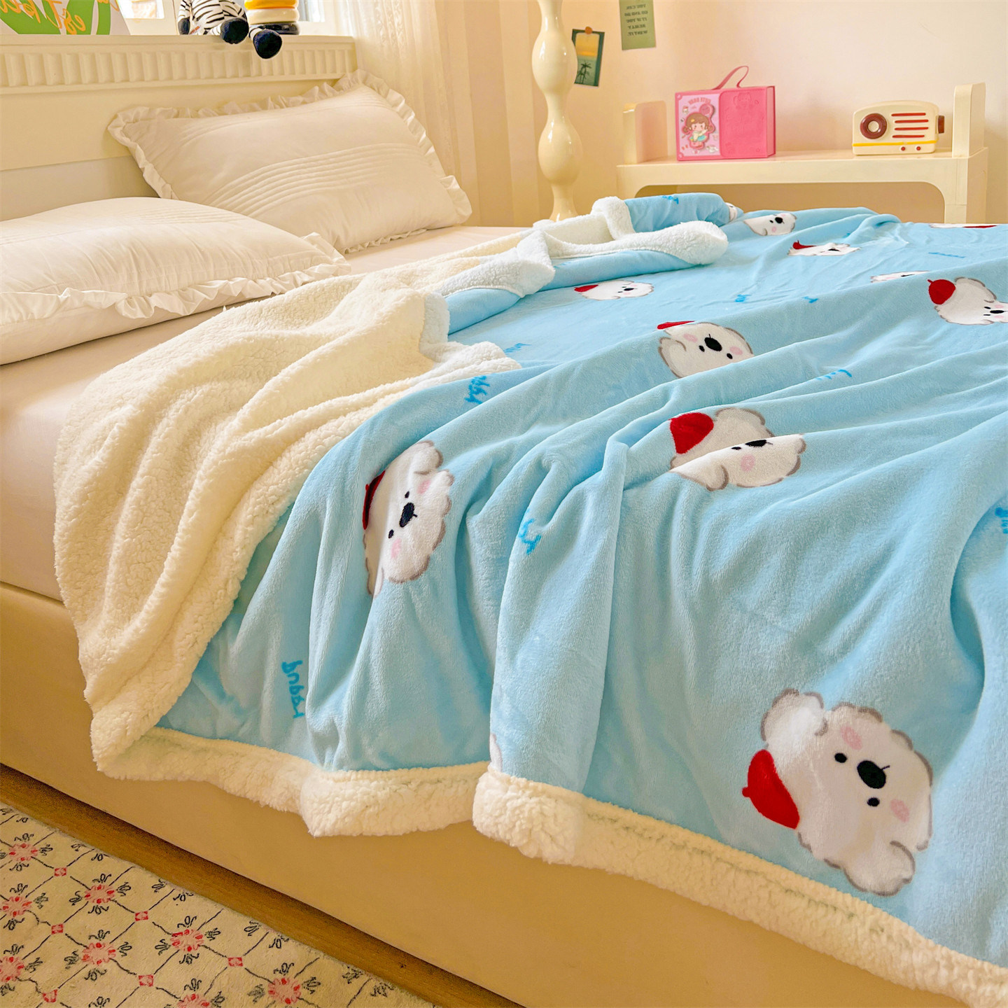 牛奶绒秋冬毯子毛毯午睡空调披肩盖腿沙发盖毯羊羔绒加厚可铺可盖,淘宝优惠券,粉丝福利购,淘宝优惠卷