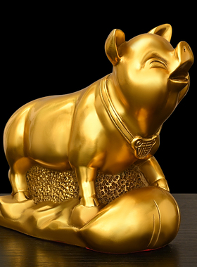 纯铜猪十二生肖猪摆件招财风水工艺品家居客厅桌面装饰品摆设礼品