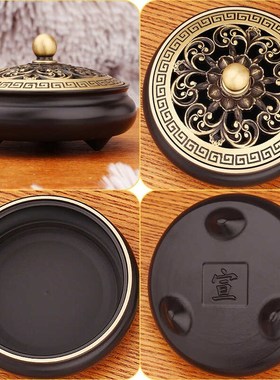 创意龙凤款三足香炉复古黄铜家D用客厅香熏炉装饰工艺品摆件