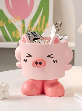 入户玄关钥匙收纳可爱装饰摆件家居客厅桌面储物罐化妆台鞋柜摆设