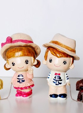 家居装饰品客厅小摆件p工艺品可爱树脂吊脚娃娃创意房间卧室内摆